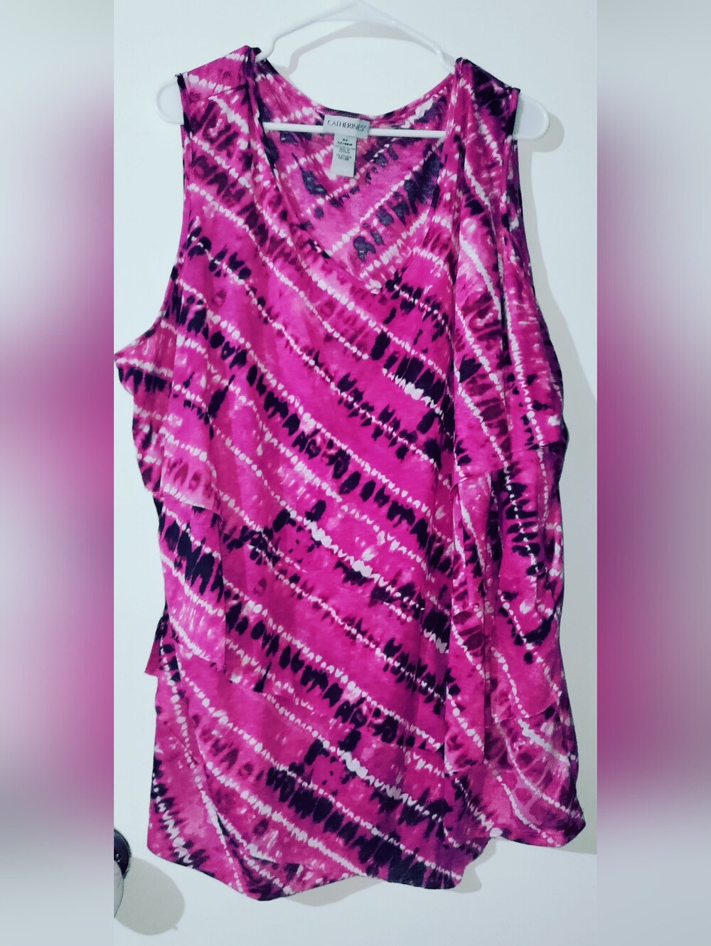 Catherines 5X 34/36 Pink Black Tank Top